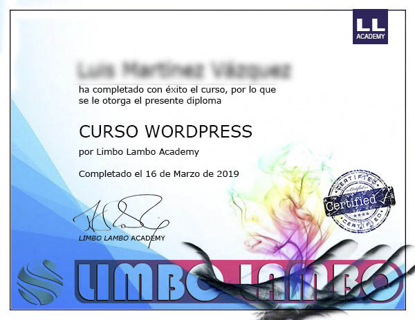Certificado curso Limbo Lambo